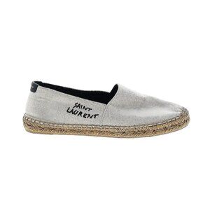 SAINT LAURENT Nappa Elba Logo Espadrilles Flats Size 39.5/9.5
